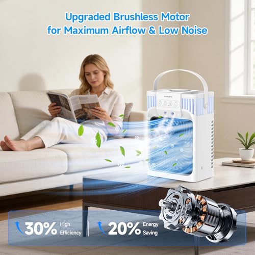 Portable Air Conditioner, 4-in-1 Evaporative Cooling Fan with 1200ml Tank