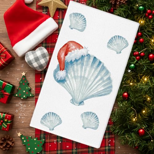 GPGHE Coastal Christmas Kitchen Towels Set of 4, 18x26 Inch Holiday Dish Towels