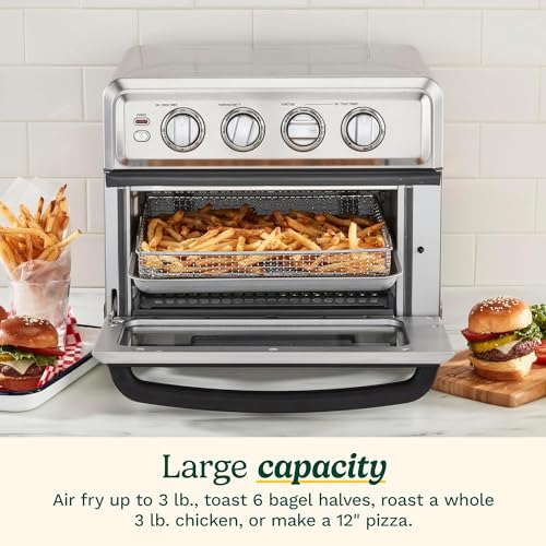 Air Fryer Toaster Oven with Grill, 8-in-1 1800W Stainless Steel Countertop Oven