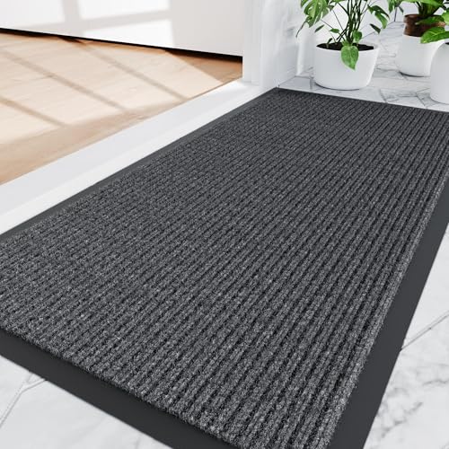 3'x5' Heavy Duty Front Door Mat, Non-Slip Waterproof Entrance Rug for Entryway