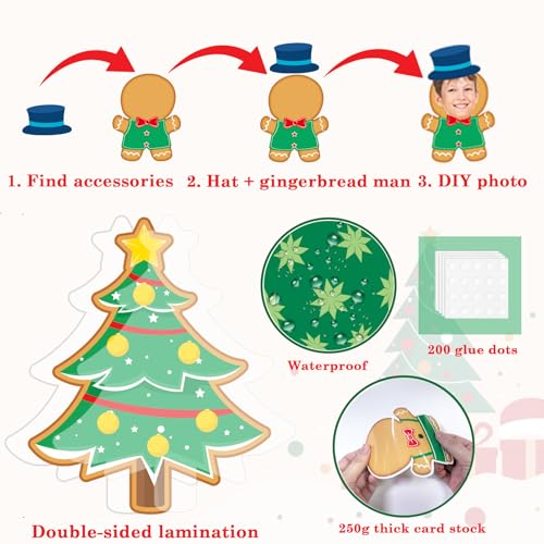 Adduster 111pcs Gingerbread Man Bulletin Board Decor DIY Christmas Photo Wall