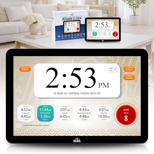 10-Inch Smart WiFi Digital Azan Clock & Quran Player for Muslim Home
