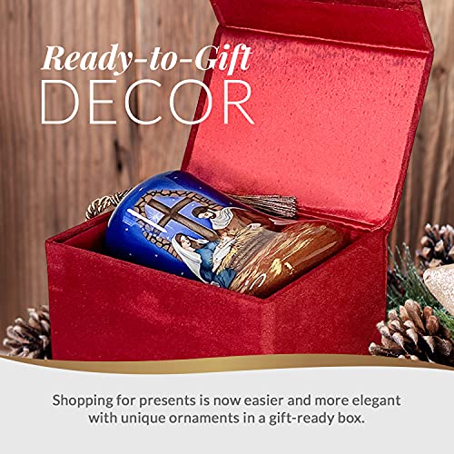 Keepsake Hand-Painted Glass Ornament for Grandma - Nativity Inner Beauty Gifts Gift Box