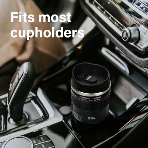 Blue Camera Lens Travel Coffee Mug Stainless Steel Thermos for Photographers