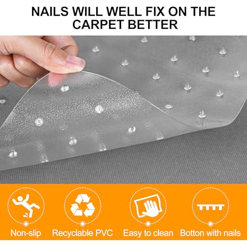 Clear Cat Scratch Carpet Protector for Doorway - 12.2 x 43.3 Inch Plastic Mat
