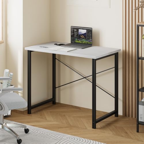 32-Inch Modern Small Computer Desk for Home Office, White Writing Desk