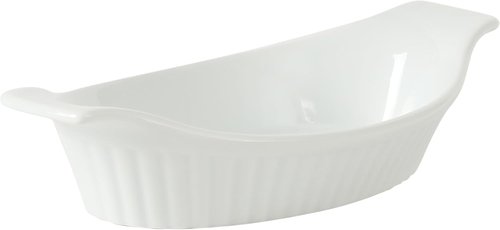 Gibson Home Oval Au Gratin Baking Dishes - 4-Piece Set, 9 oz Ceramic Mini Casserole Bowls, White