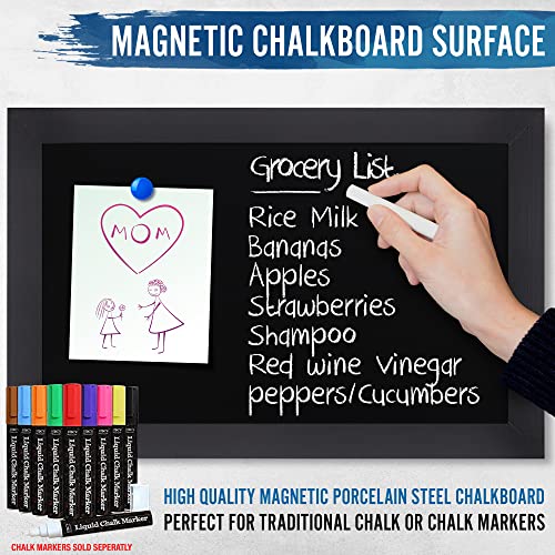 Rustic Magnetic Wall Chalkboard 11" x 17" with Wood Frame