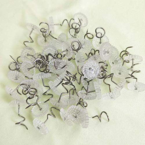 50-Pack Clear Head Twist Pins for Upholstery, Bedskirts and Slipcovers