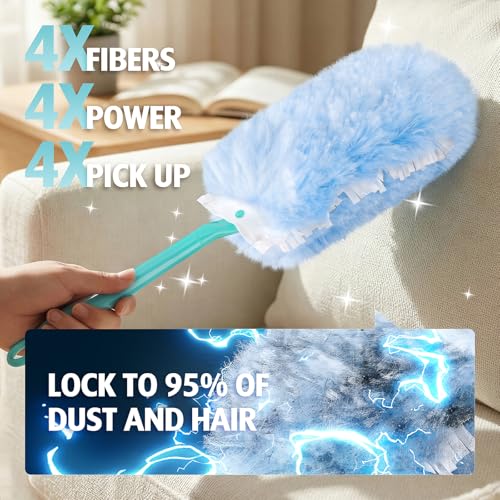 360° Microfiber Duster Kit - 30 Disposable Refills with 1 Secure Handle