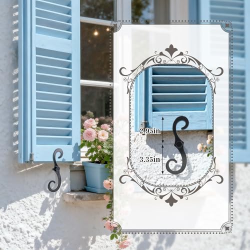 6-Pack 6.3 Inch S-Style Shutter Dogs - Decorative Metal Tieback Hardware