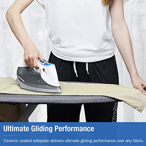 BEAUTURAL 1800W Digital Steam Iron with LCD Screen & Ceramic Soleplate