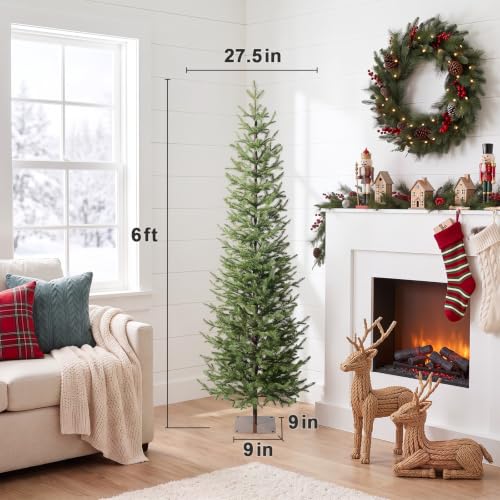 Ferrgoal 6 FT Unlit Artificial Pine Christmas Tree - Realistic Holiday Decor