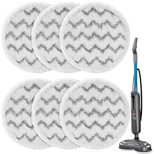 6 Pack Microfiber Steam Mop Pads for 3897A 3712 Rotating Scrubbing Mops