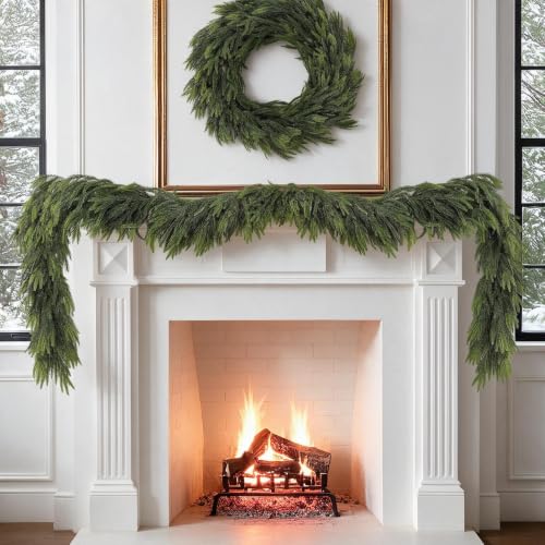 Gradient Faux Norfolk Pine Garland 6FT Christmas Decor - Reusable & Lifelike