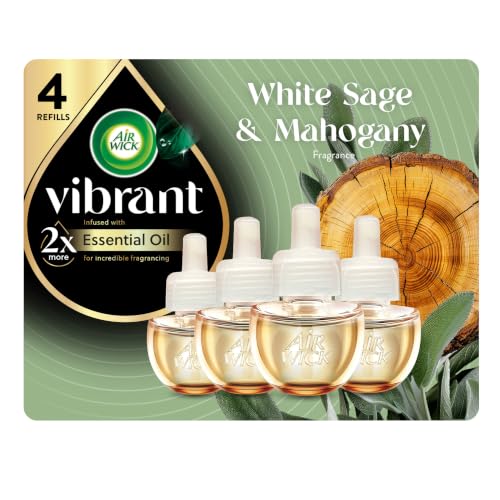 Plug-In Scented Oil Air Freshener Refills - White Sage & Mahogany (4 Pack)