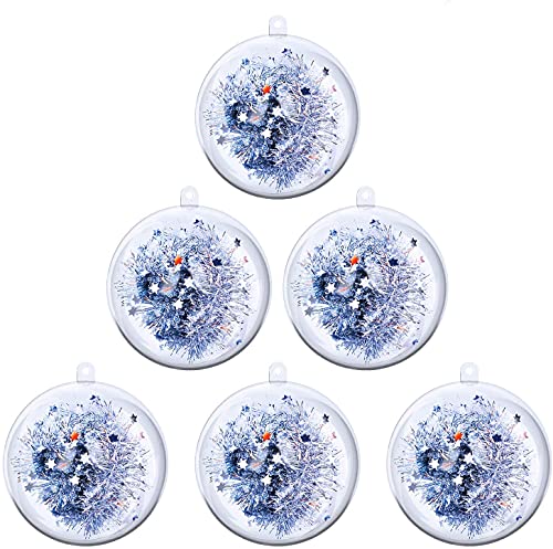 20 Pack Clear Plastic Fillable Ornaments (3.15 Inch) - DIY Craft Baubles