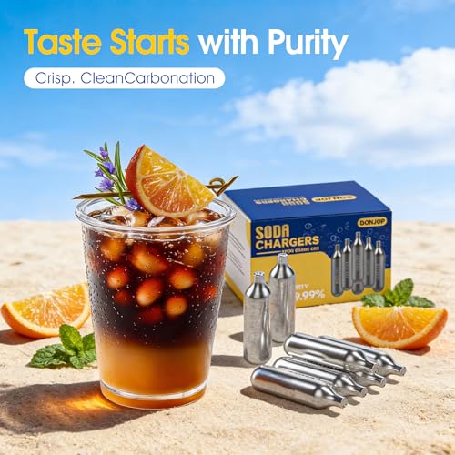 30 Pack 8g CO2 Cartridges for Soda Makers, Food Grade Non-Threaded Chargers