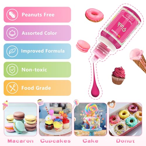 Concentrated Liquid Food Coloring Set - 12 Vibrant Food-Grade Colors (10ml)