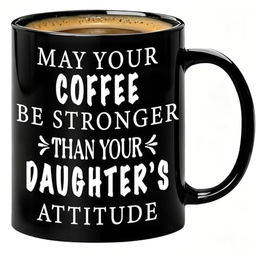 JUUNMAOO Dad Gifts Mug Black 11oz Funny Father's Day Coffee Mug from Daughter