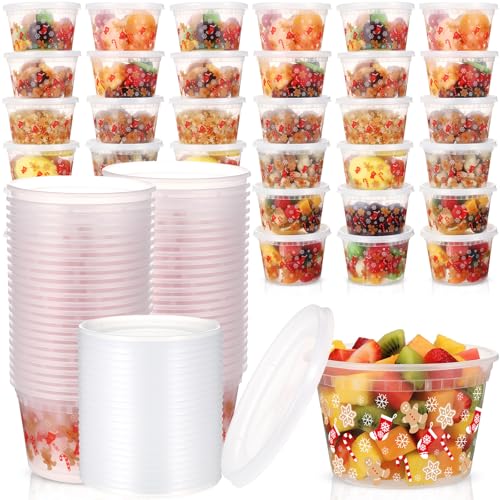 Vesici 50-Piece Christmas Food Storage Containers with Lids, Gingerbread Man Pattern