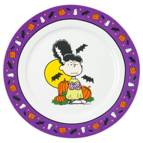 Multicolor Halloween Peanuts Ceramic Plate Set - 4 Pack, 8 Inch