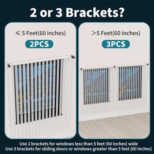 Heavy-Duty Steel Blind Headrail Brackets, No-Drill Clamp (3 Pack)