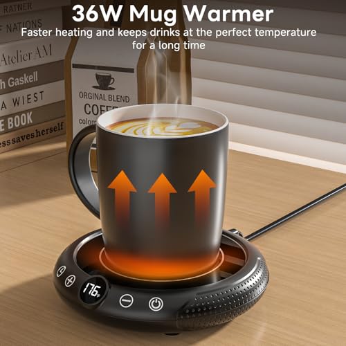 Electric Coffee Mug Warmer with 8 Temperature Settings & Auto Shut-Off – Desk Beverage Heater for Coffee, Tea, Water, Milk & Cocoa – GNIYUIX