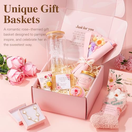 Pink Self Care Gift Set for Women - Birthday, Christmas, Valentine's Day, Mothers Day