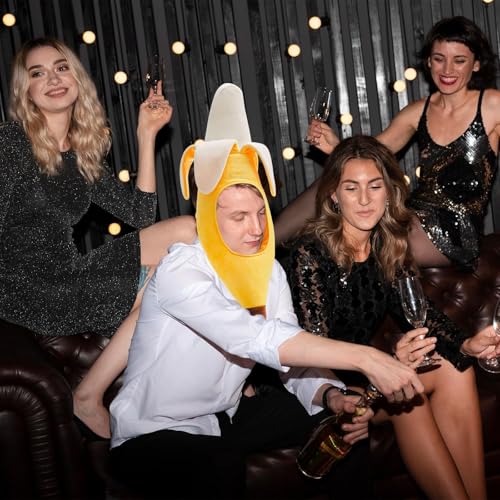 Funny Banana Plush Hat for Costume Parties and Halloween Dress Up