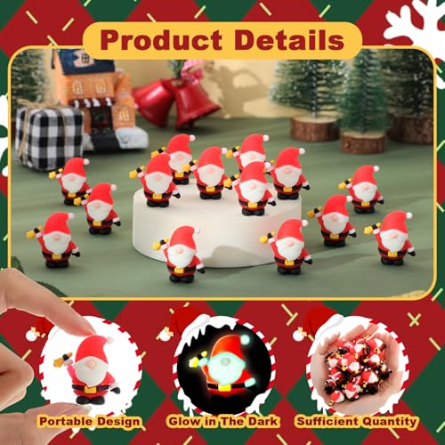 30 Pcs Luminous Christmas Mini Gnomes - Tiny Santa Holiday Decorations