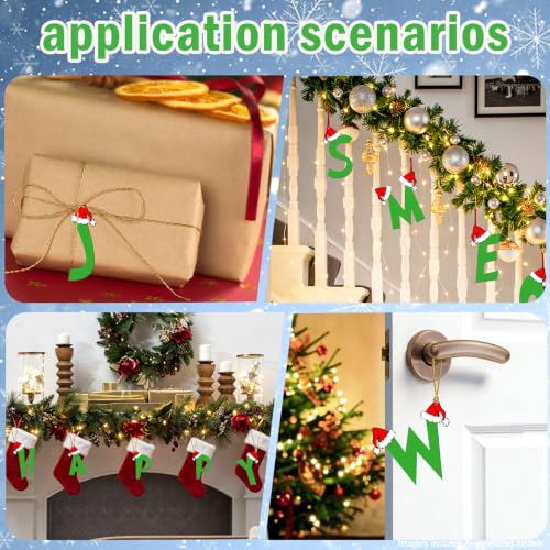 Personalized Christmas Ornament 2026 – Flat Santa Hat Green Letter Design M (Yanlisenti)