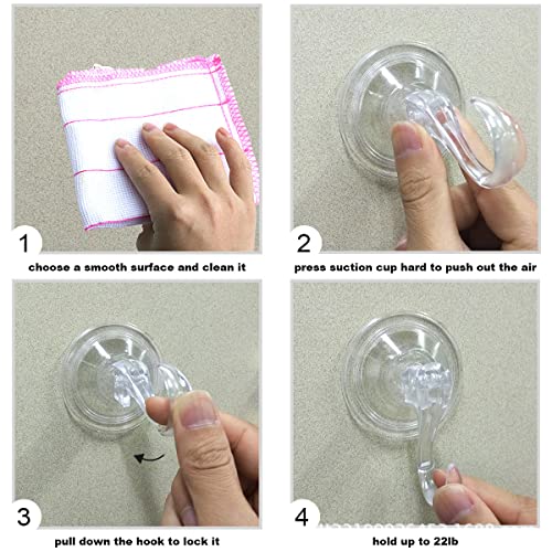 Heavy-Duty Suction Cup Wreath Hangers - Clear Reusable Hooks (2-Pack)
