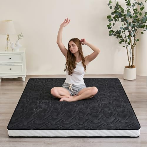 Portable Japanese Floor Mattress with Storage Bag and Non-Slip Bottom