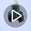 Handcrafted Glass Tractor Christmas Tree Ornament, Holiday Decoration
