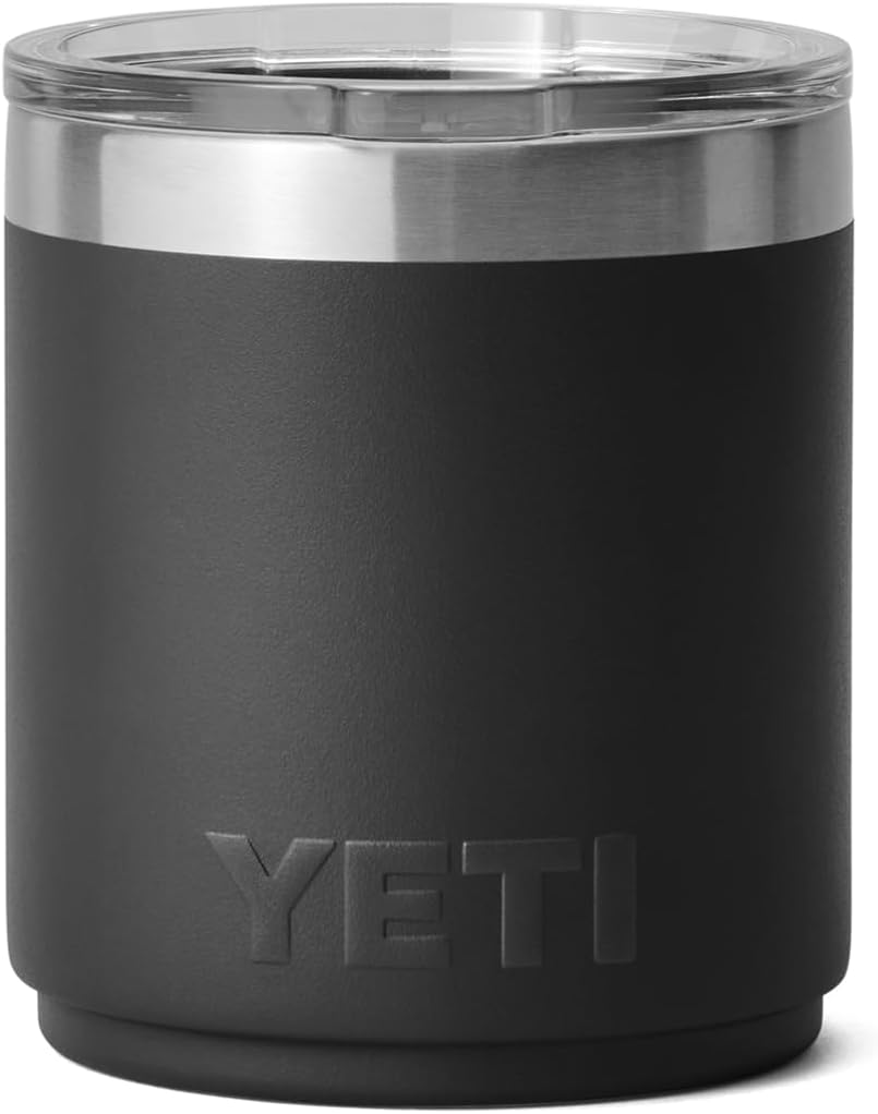 YETI Rambler 10 oz Lowball - Vacuum Insulated Stainless Steel with MagSlider Lid | Black Finish