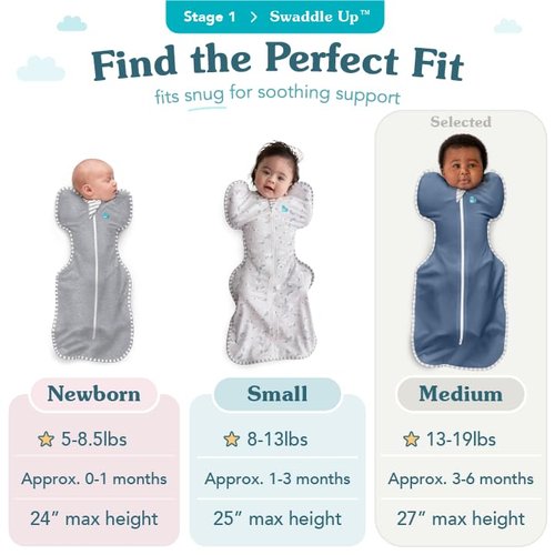 Love To Dream Swaddle UP - Baby Sleep Sack for Self-Soothing | 1.0 TOG, Gray, 13-19 lbs