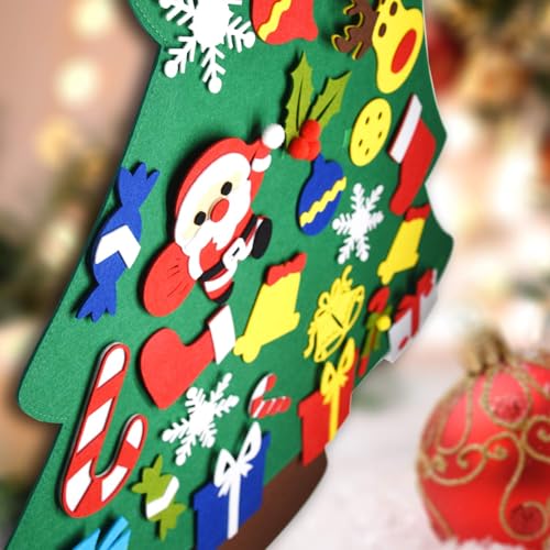 DIY Felt Christmas Tree for Toddlers with 30 Detachable Ornaments