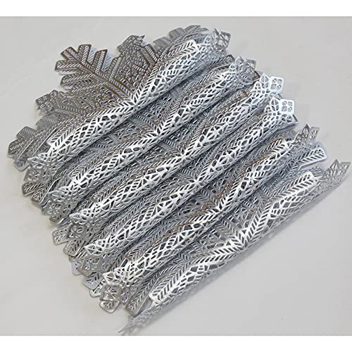 15x17in Vinyl Metallic Christmas Placemats Hollow Out Snowflake Silver - Set of 6 (Snowflake B Silver)