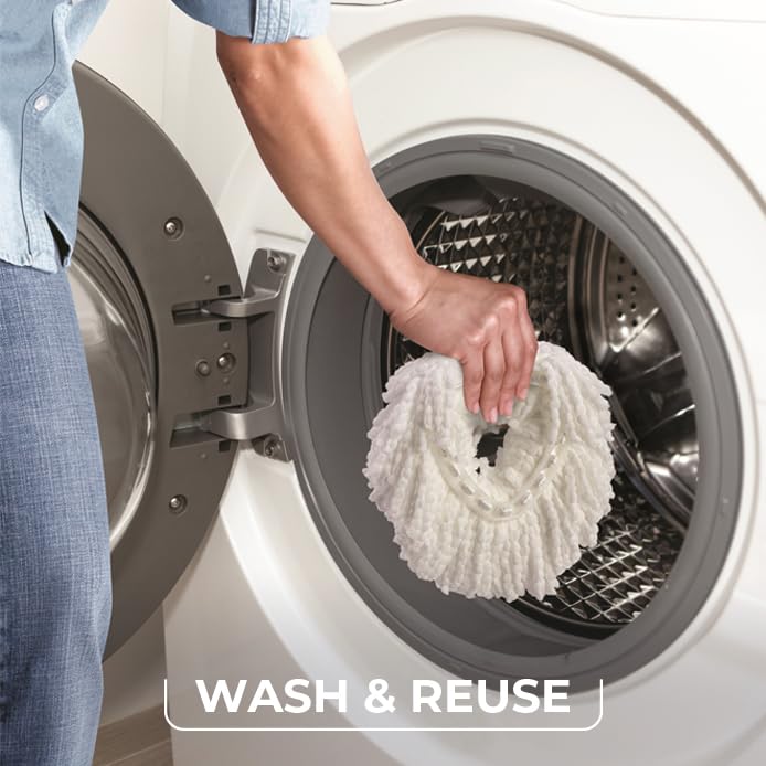 Microfiber Spin Mop Replacement Head - Machine Washable Cleaning Refill