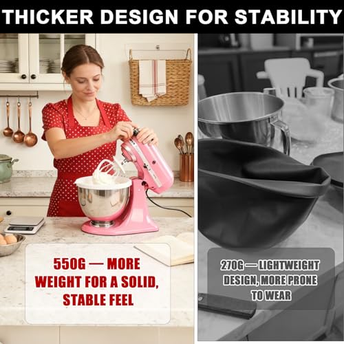 Collapsible Silicone Bowl Liner for 5 Quart Tilt-Head Mixers with Storage Lid