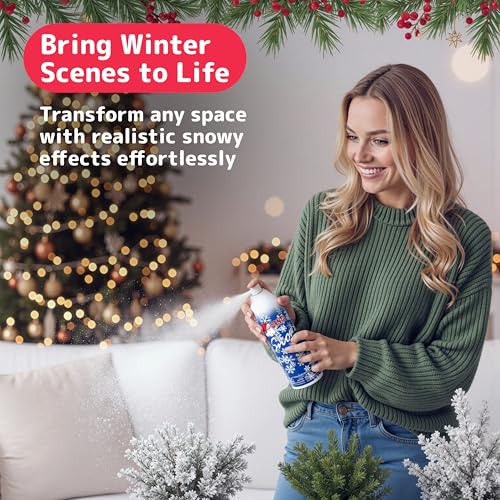 Fake Snow Spray 2-Pack (13oz) - Quick-Dry Tree Flocking & Window Spray