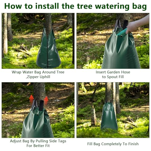 3-Pack Slow Release Tree Watering Bags - 20 Gallon Heavy Duty PVC