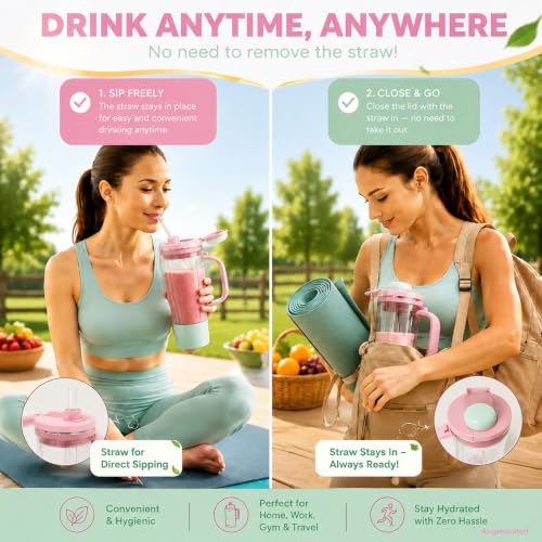 26oz Travel Tumbler with Leakproof Lid, Silicone Straw, and Cleaning Brushes