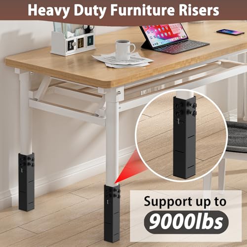 Adjustable Carbon Steel Bed Risers for College Dorms - 3.15" Diameter