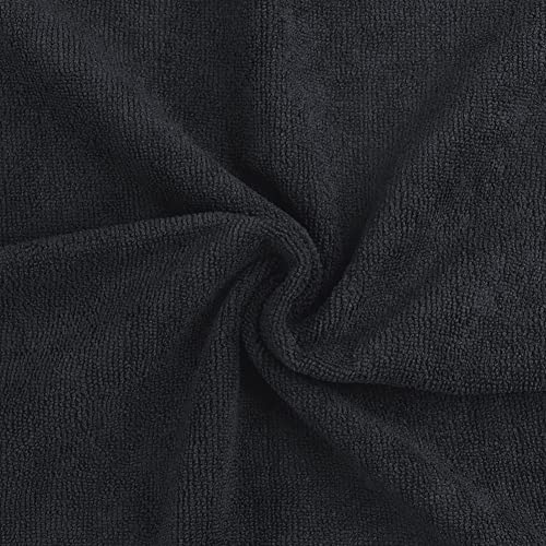 Orighty 12 Pack Microfiber Salon Towels - Black, 16 x 29 Inches, Soft & Absorbent