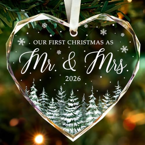 Mr & Mrs 002 Wedding Ornament 2026 - First Christmas Married Keepsake