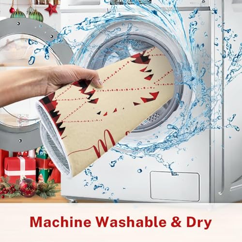 Sanwarm Christmas Tree 24x18 Inch Absorbent Dish Drying Mat for Kitchen