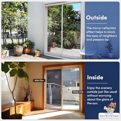 One Way Privacy Window Film - Heat & Glare Control, 17.5"x78.7"