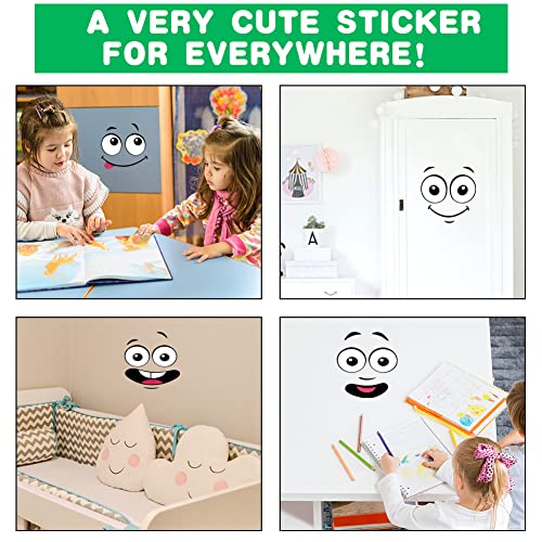 Cartoon Expression Decals for Trash Bins and DIY Projects - 8 Sheet Set